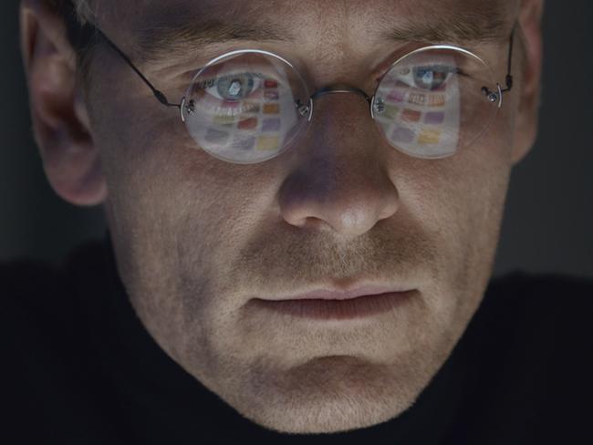 In this image released by Universal Pictures, Michael Fassbender stars as Steve Jobs in a scene from, "Steve Jobs." (Universal Pictures via AP)