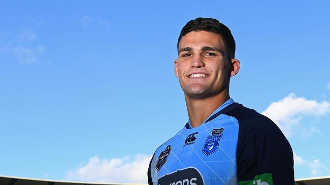 Nathan Cleary during the NSW Captain's Run at the Melbourne Cricket Ground yesterday. Picture: Getty Images