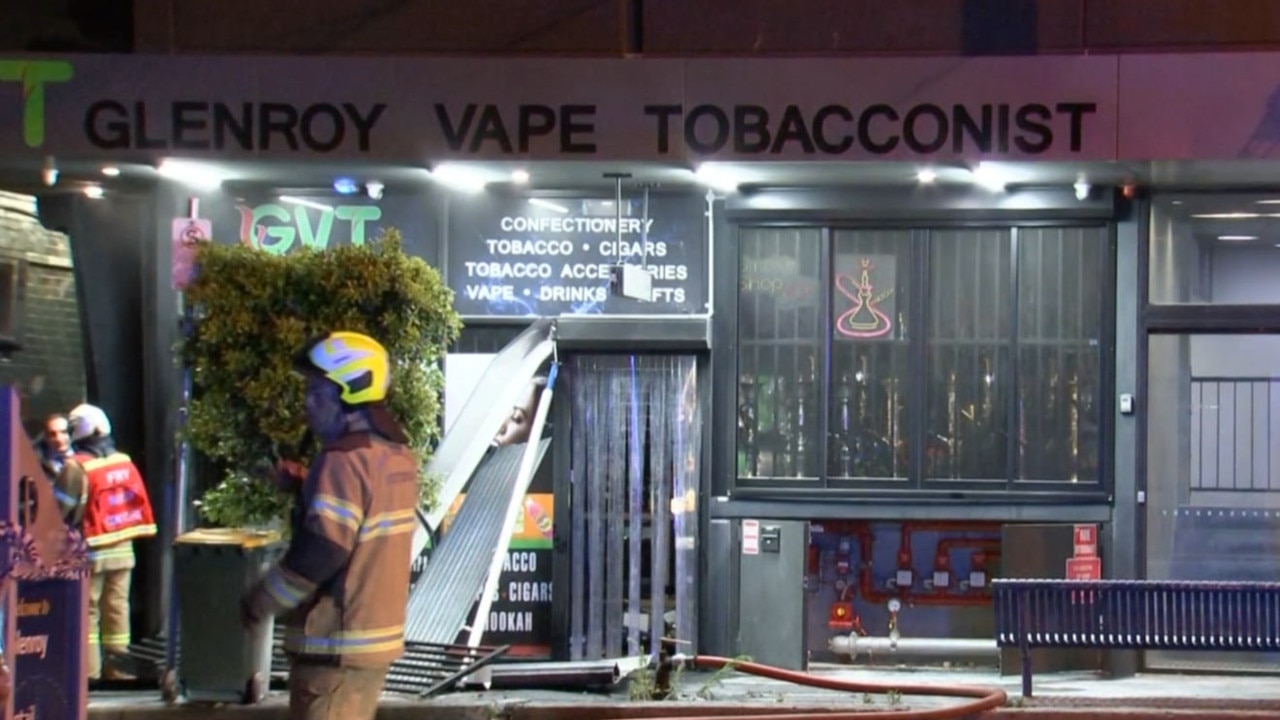 Victoria Crime Tobacco vape shop attacked in suspicious fire