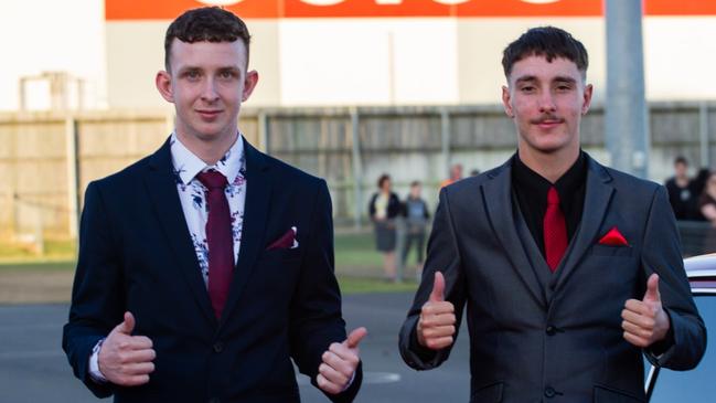 Tyler Thompson and Josh Smith at the 2023 Bundaberg State High School Formal.