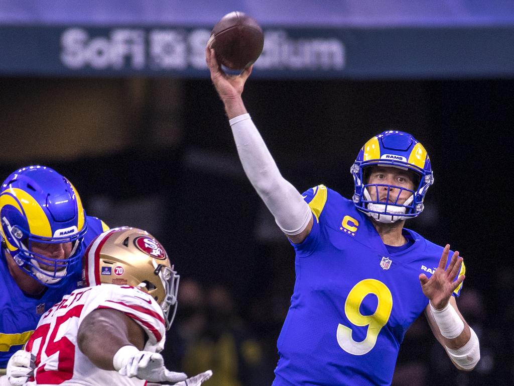 Rams’ experienced quarterback Matthew Stafford had never won a playoff game until 2022.Picture: Allen J. Schaben / Los Angeles Times via Getty Images