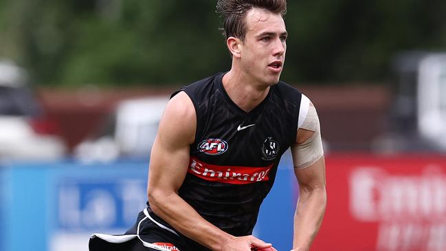 Callum Brown played 70 games for Collingwood, where his father Gavin is a club great. Picture: Michael Klein