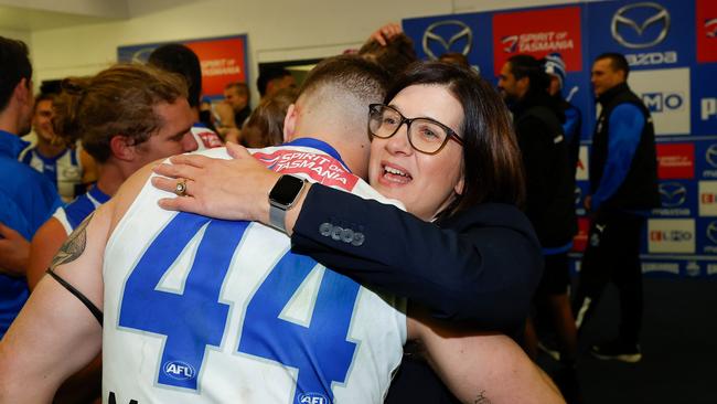 Zurhaar with president Sonja Hood. Picture: Michael Willson/AFL Photos