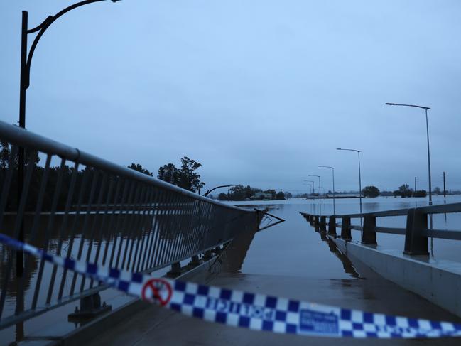 The Windsor Bridge under water during floods in July 2022. Picture: John Grainger