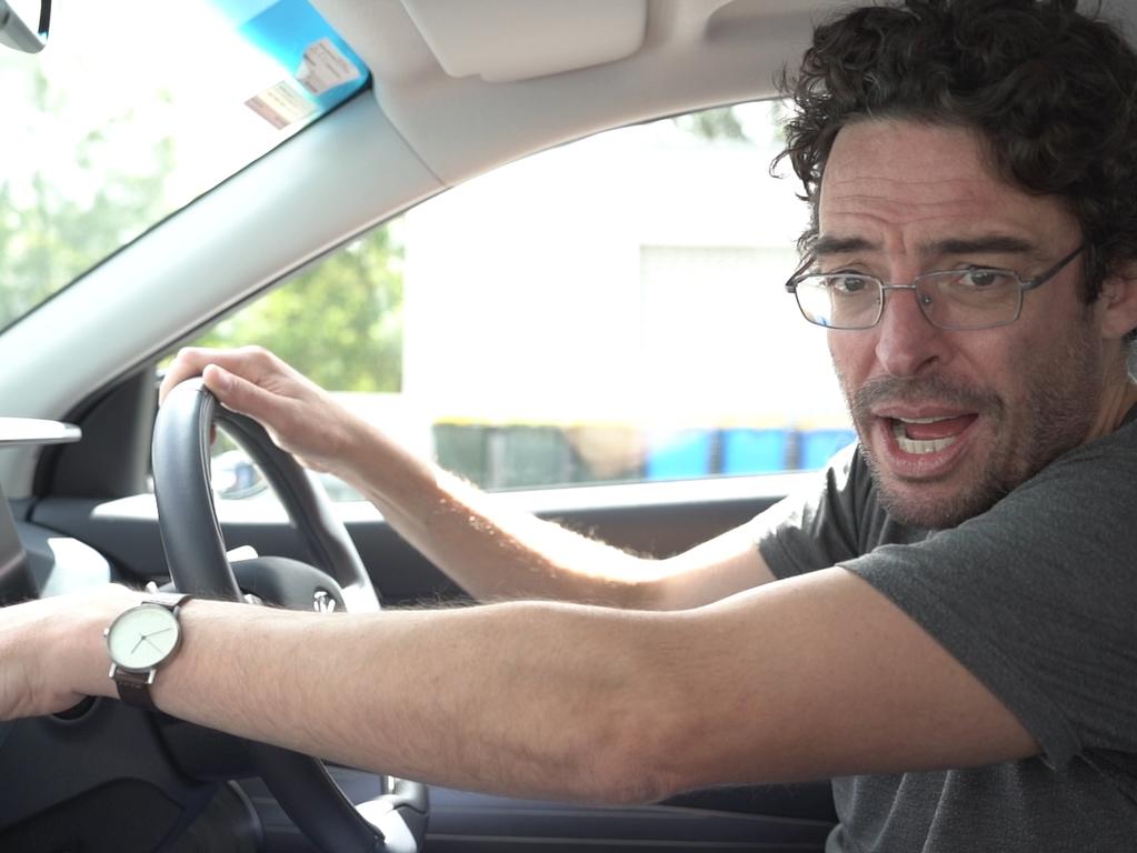 Joe Hildebrand test drives a Hyundai Nexo (Hydrogen car). Picture: Supplied