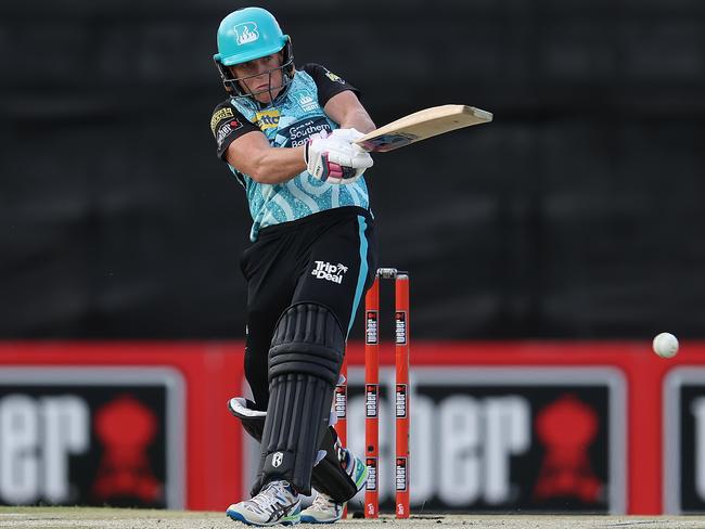 PERTH, AUSTRALIA - NOVEMBER 28: Grace Harris of the Heat bats during The Eliminator WBBL finals match between Brisbane Heat and Sydney Thunder at WACA, on November 28, 2023, in Perth, Australia. (Photo by Paul Kane/Getty Images)