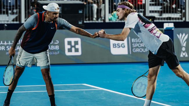 Tsitsipas and Kyrgios have a complicated relationship. (Photo by Alexander Scheuber/Getty Images for MatchMaker)