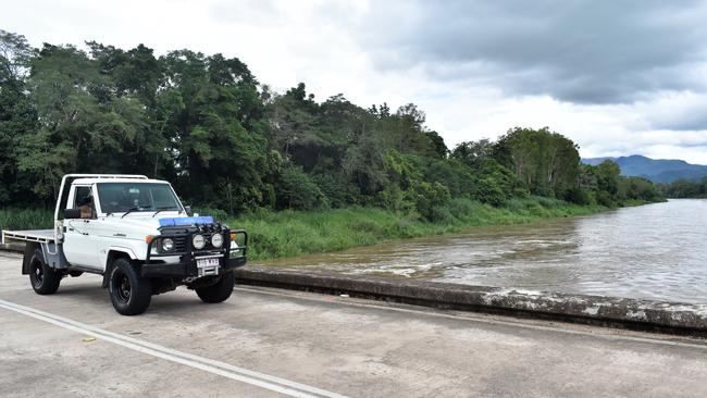 The swollen Herbert River at Abergowrie Bridge east of Ingham in February 2022. Picture: Cameron Bates