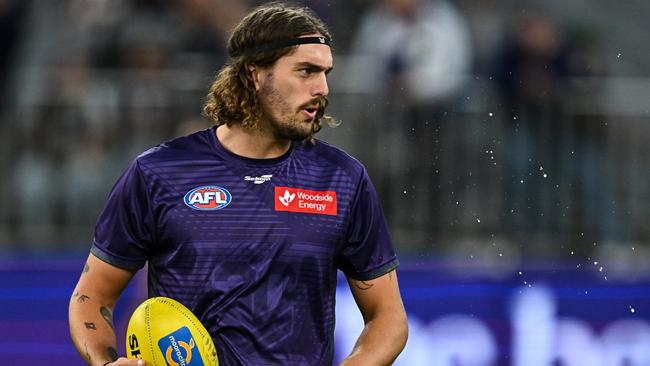 Luke Jackson is a different player when allowed to run free in the ruck. Picture: Daniel Carson/AFL Photos via Getty Images