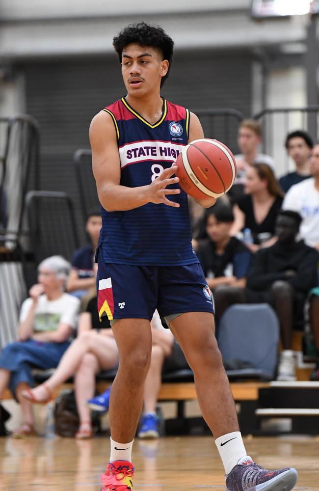 Brisbane State High School young gun Roman Siulepa. Picture: Highflyer Images/Basketball Qld