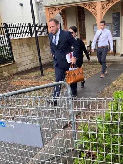 Jenkinson outside Raymond Terrace Local Court on Monday October 19. Picture: Amy Ziniak