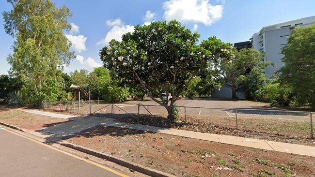 The approximate site of the future Charles Darwin University student accommodation tower at 56 Woods St, Darwin City. Picture: Google Street View