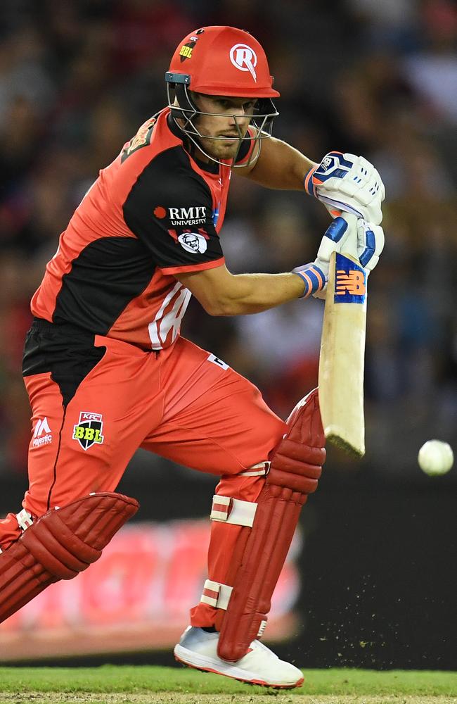 Aaron Finch played for the Renegades on Monday night in the BBL.