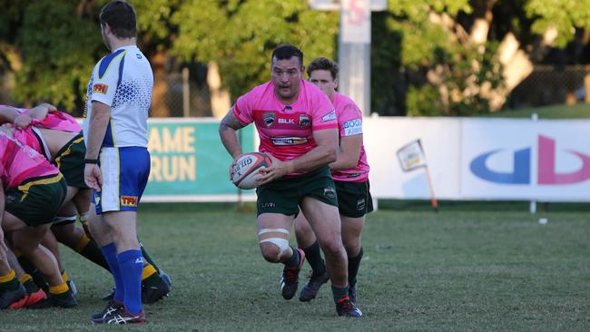 GCDRU (Gold Coast Rugby) first grade clash between Surfers Paradise Dolphins and Gold Coast Eagles. Surfers Paradise No.6 Jordan Marshall.