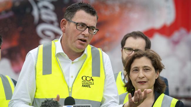 Premier Daniel Andrews and Environment Minister Lily D'Ambrosio. Picture: Jay Town