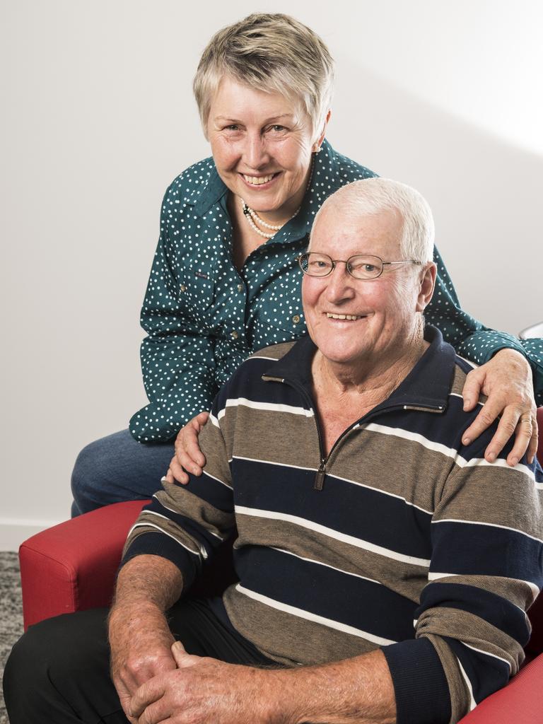 Graham and Kay Bretz celebrate their 50th wedding anniversary along with three other couples from the Toowoomba Parkinson's Group. Picture: Kevin Farmer