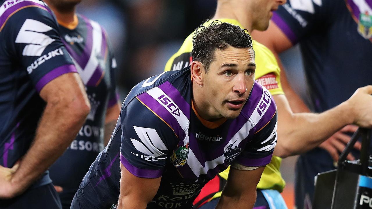 Melbourne fullback Billy Slater will fight to play in the grand final at the judiciary on Tuesday night. Picture: Brett Costello