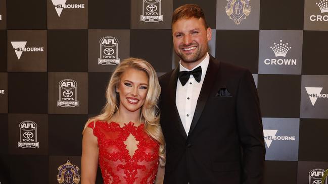 Richmond FC Toby Nankervis and wife Hayley. Picture: Michael Klein