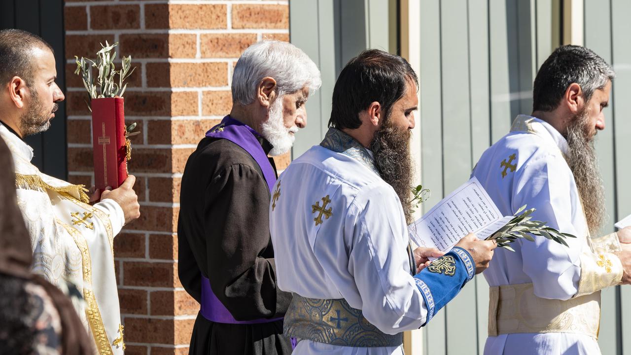 Sunday Morning Mass at The Good Shepherd Church, Wakeley. Father Rotel is second from the right. Picture: Monique Harmer