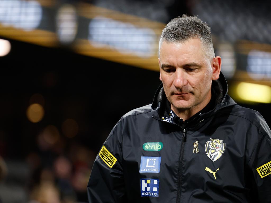 Adem Yze after the Tigers’ loss to St Kilda late last season. Picture: Dylan Burns/AFL Photos via Getty Images.