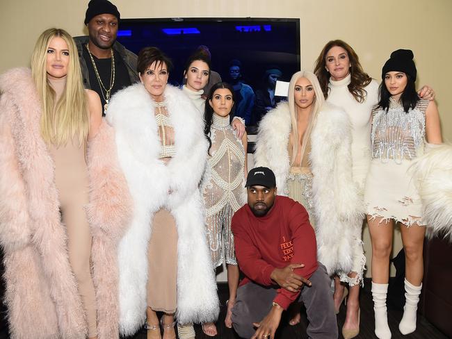 Kim Kardashian comes from a large family (L-R) Khloe Kardashian, Lamar Odom, Kris Jenner, Kendall Jenner, Kourtney Kardashian, Kanye West, Kim Kardashian, Caitlin Jenner and Kylie Jenner in 2016.  Picture:  Getty