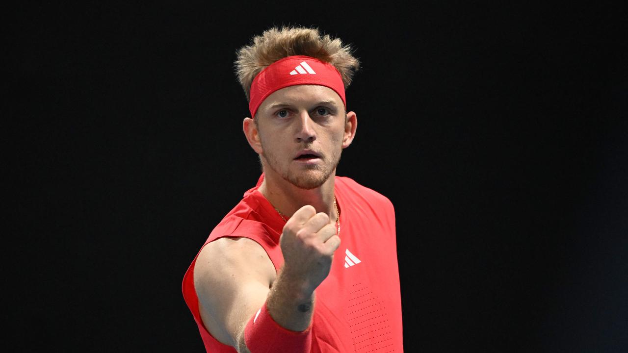 Spain's Alejandro Davidovich Fokina overcame a two-set deficit to win 6-7(7), 6-7(5), 6-4, 6-1, 6-3 and knock the No. 29 seed out. (Photo by Paul Crock / AFP)