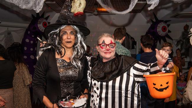 Councillor Sylvia Klonaris and Councillor Kim Farrar at Spook-Tacular Halloween Haunted House Disco at the Malak Community Centre. Picture: Pema Tamang Pakhrin