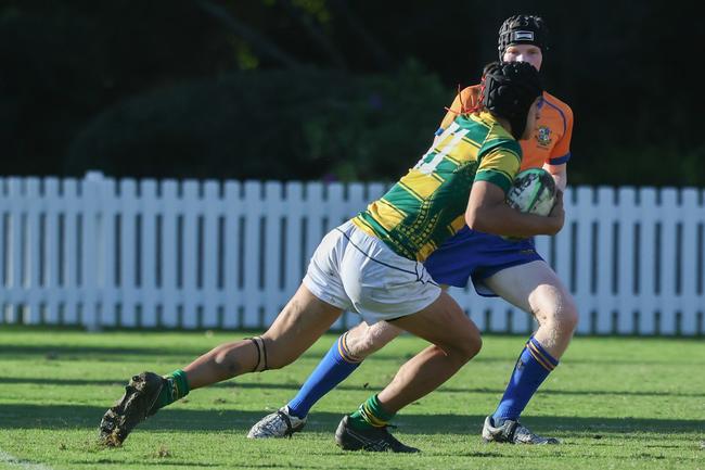 St Patrick’s winger Harry Longes was strong with limited touches and pulled off the biggest hit of the day when he clobbered his opposite Clark. by Stephen Archer.