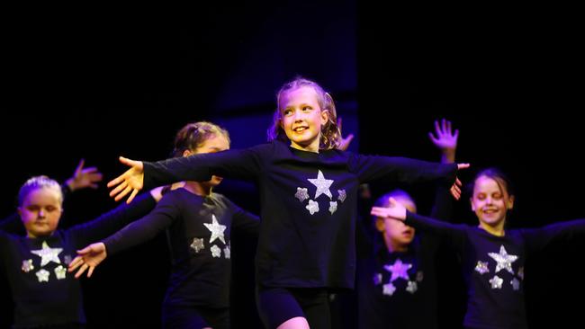 St Therese Primary School students performing at the Geelong Schools Music and Movement Festival. Picture: Alison Wynd