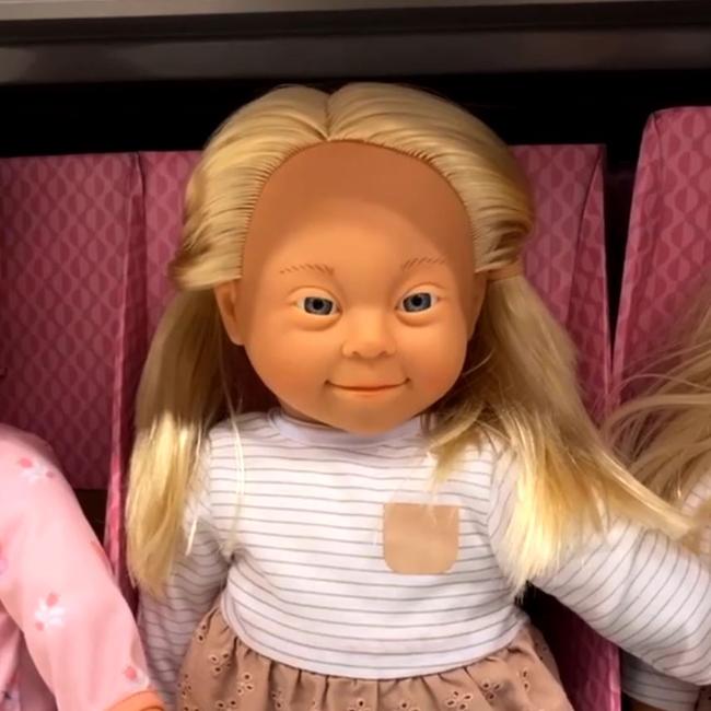 Baby Amelia with Down Syndrome is an inclusivity doll sold at Kmart.