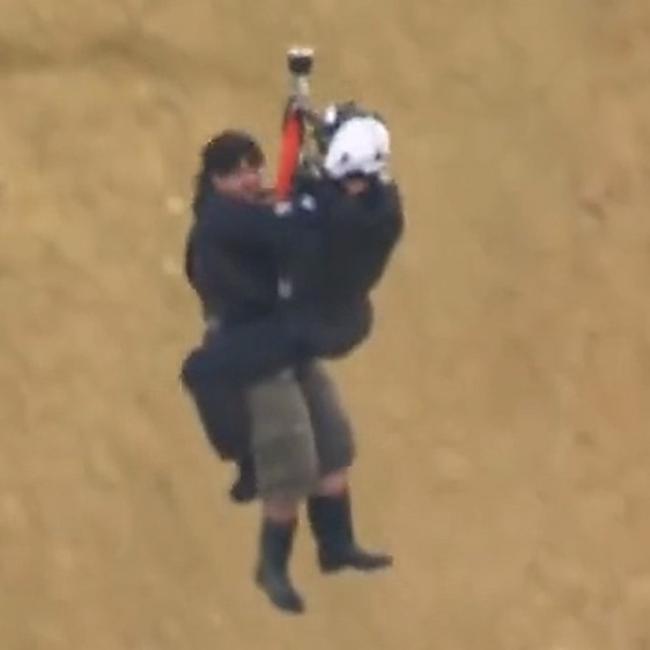 He was winched to safety. Picture: ABC News
