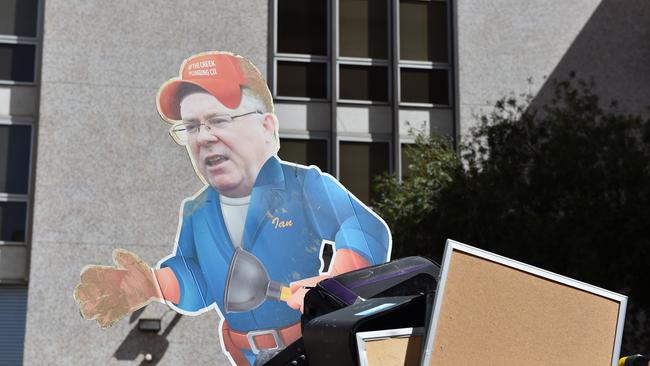 The Advertiser’s famous cardboard cutout of former Labor minister Ian Hunter: Photo Cathy Davis