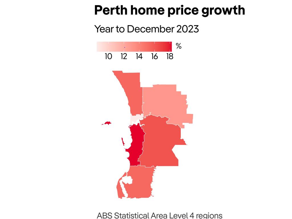 Perth was the strongest city in Australia. Picture: PropTrack