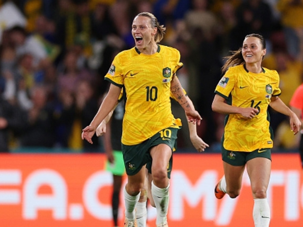 Emily Van-Egmond of Australia celebrates her goal. Picture: FIFA/FIFA via Getty Images.