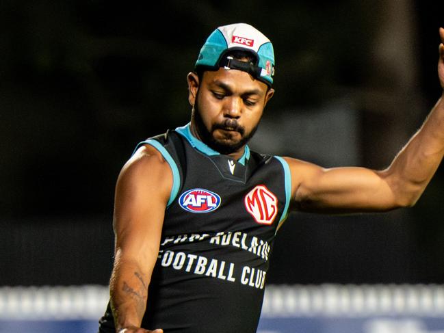 Wednesday 7th May, 2025. Photo: Willie Rioli.  Willie at Port Adelaide Football Club training. Picture: Tim Joy