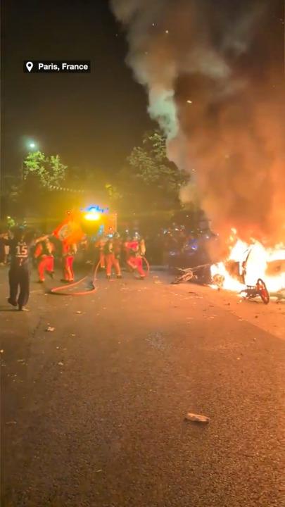 Chaos erupts as fans clash with police in Paris after Champions Cup final
