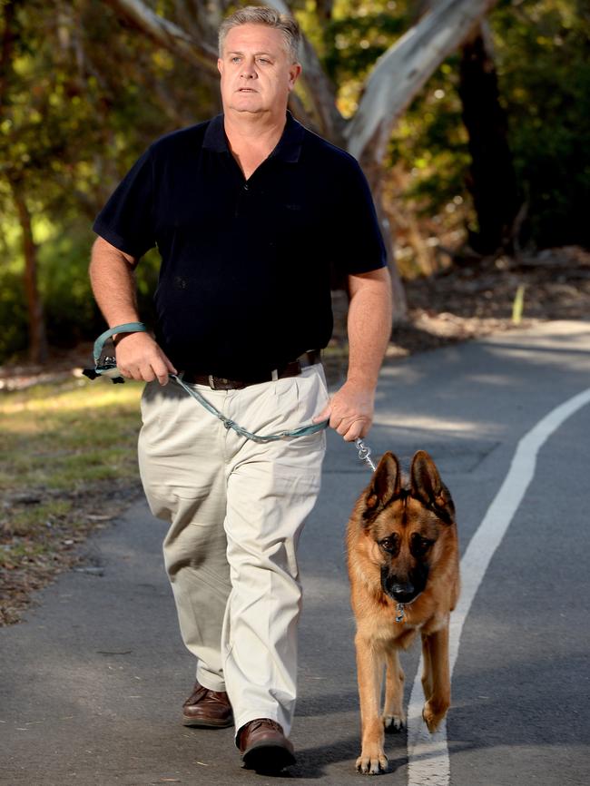 Cr Kym McKay walking in Linear Park before it was damaged. Source: File