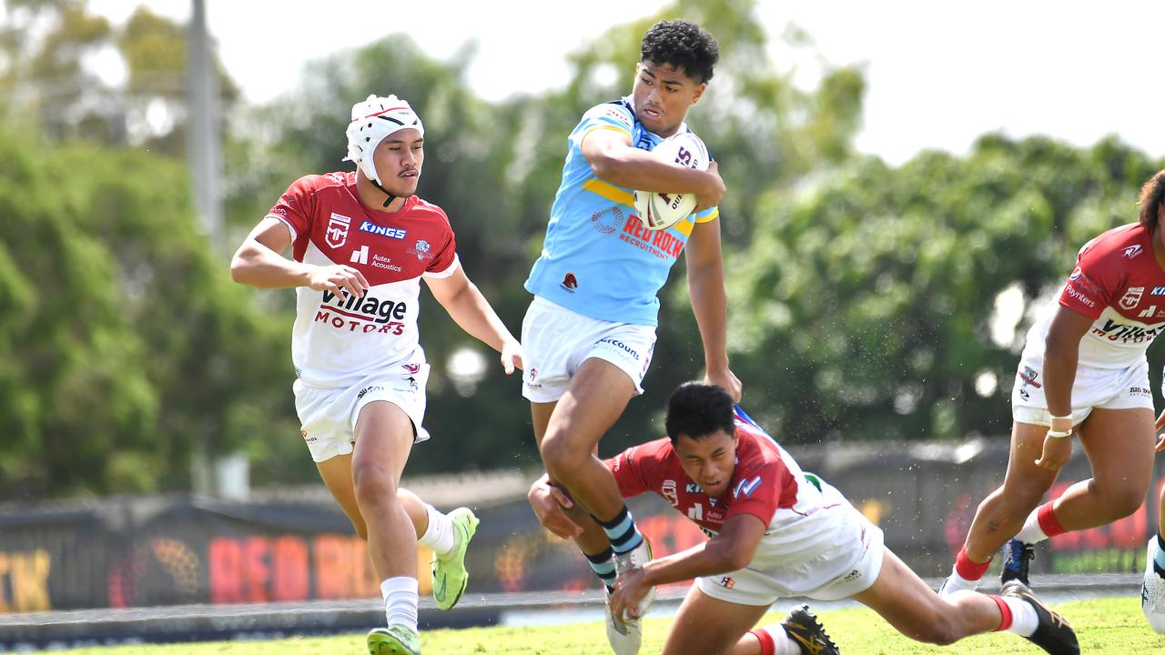 Redcliffe junior playing for Norths Devils – Broncos signed Karl Oloapu. Picture, John Gass