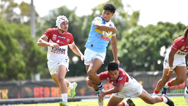 Redcliffe junior playing for Norths Devils – Broncos signed Karl Oloapu. Picture, John Gass