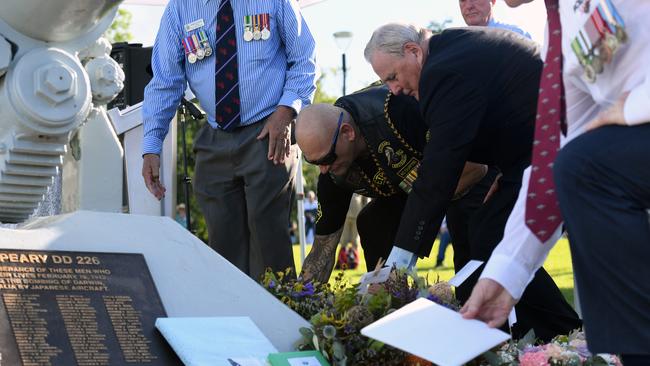 The 81st commemoration of the Bombing of Darwin at USS Peary Memorial. Picture: (A) manda Parkinson