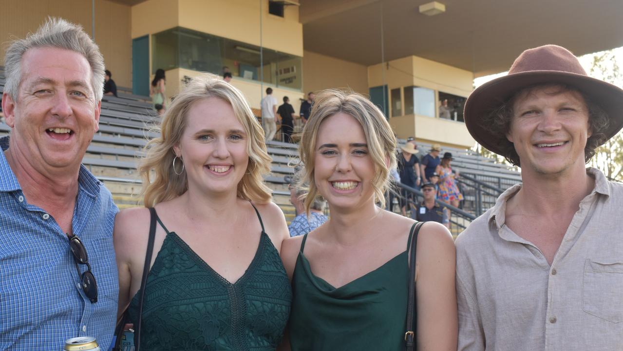 (Left to right) Terry O'Brien, Grace Slade, Lucy and Dave Welch at the Brown Macaulay &amp; Warren Gympie Cup Day, 2021.