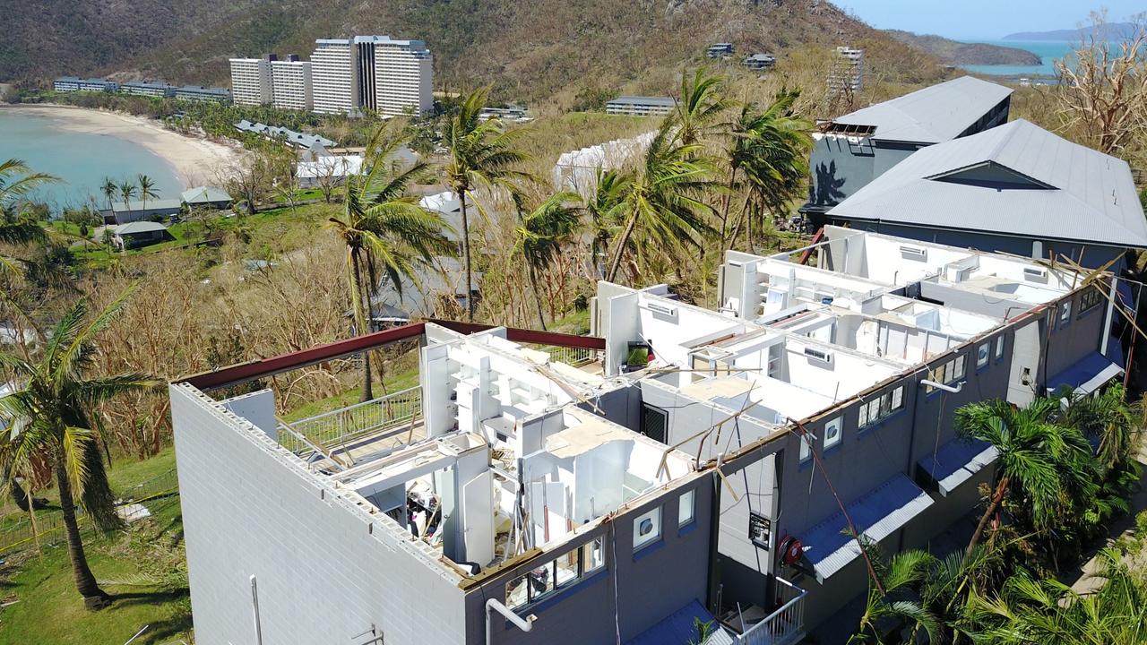 Damage to Hamilton Island from Cyclone Debbie. Photo: Liam Kidston