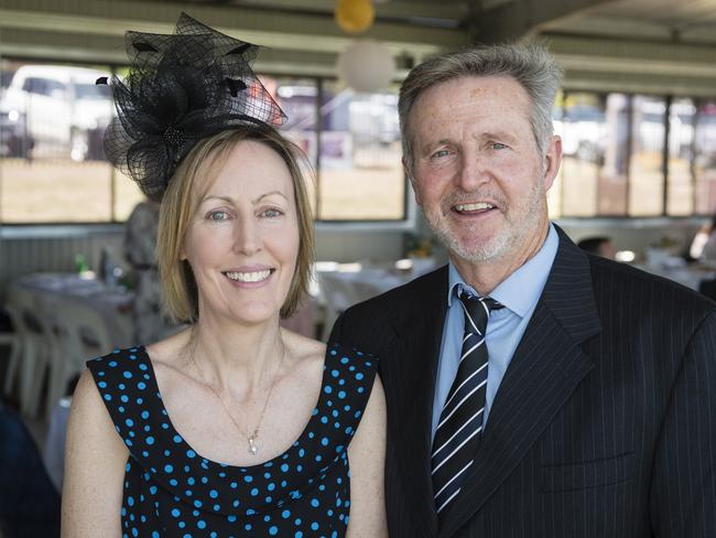 Justine Ward and John Ford at Warwick Cup race day at Allman Park Racecourse, Saturday, October 14, 2023. Picture: Kevin Farmer