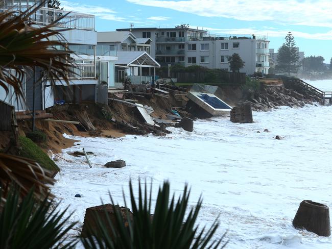 The scene at Collaroy - Ms Silk’s house is behind the pool. Picture: Britta Campion