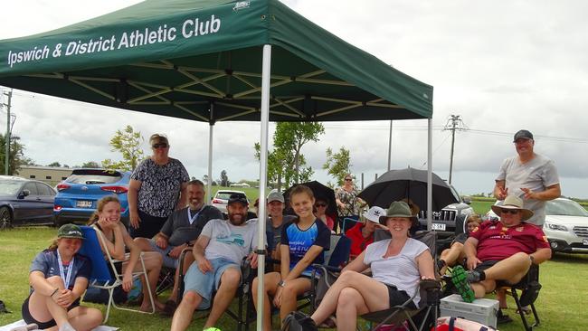 Ipswich and District Athletic Club parents enjoy the latest North Queensland championships in Mackay, providing valuable support. Picture: Vic Pascoe