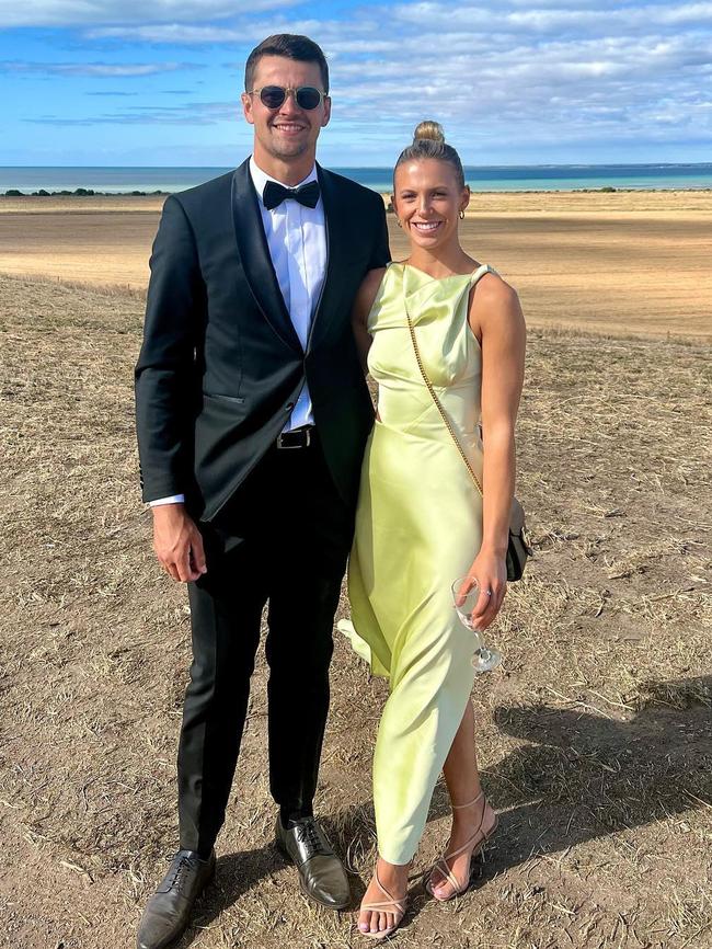 Brie Abernethy with partner PAFC defender Ryan Burton