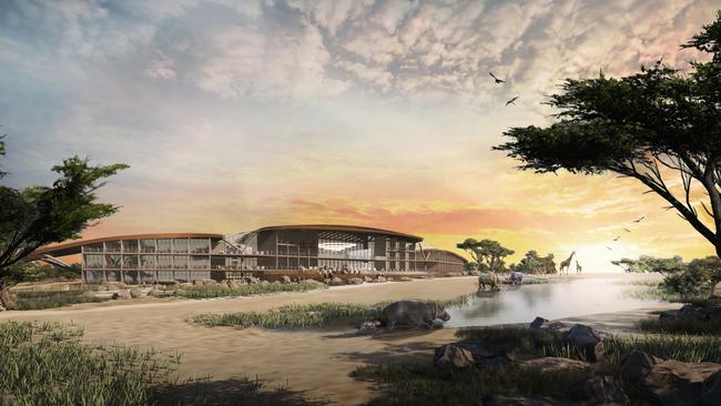 An artist’s impression of the Monarto Safari Park Wild Africa Resort. Picture: Zoos SA