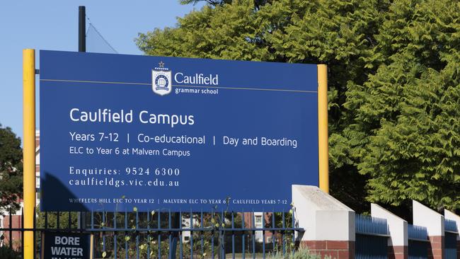 Police are investigating the attempted abduction of a Caulfield Grammar student. Picture: David Geraghty