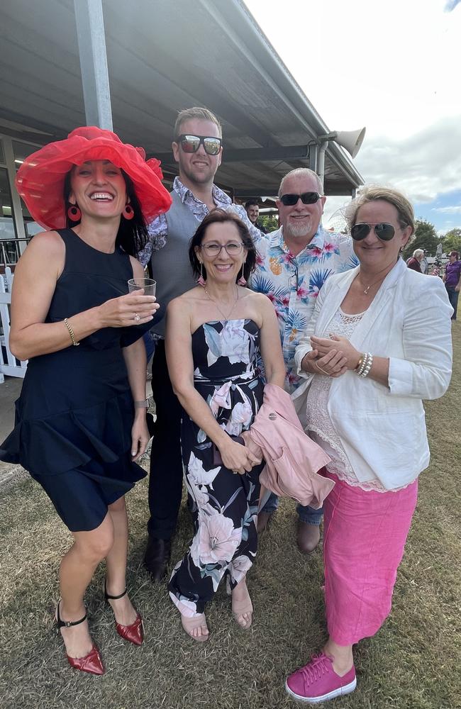 Leanne Ferris, Nicole Blunt, Lena Searle, Hayden Rogers and Chris Ferris enjoyed the Bundaberg Toyota Race Day on Mothers Day, Saturday May 13.