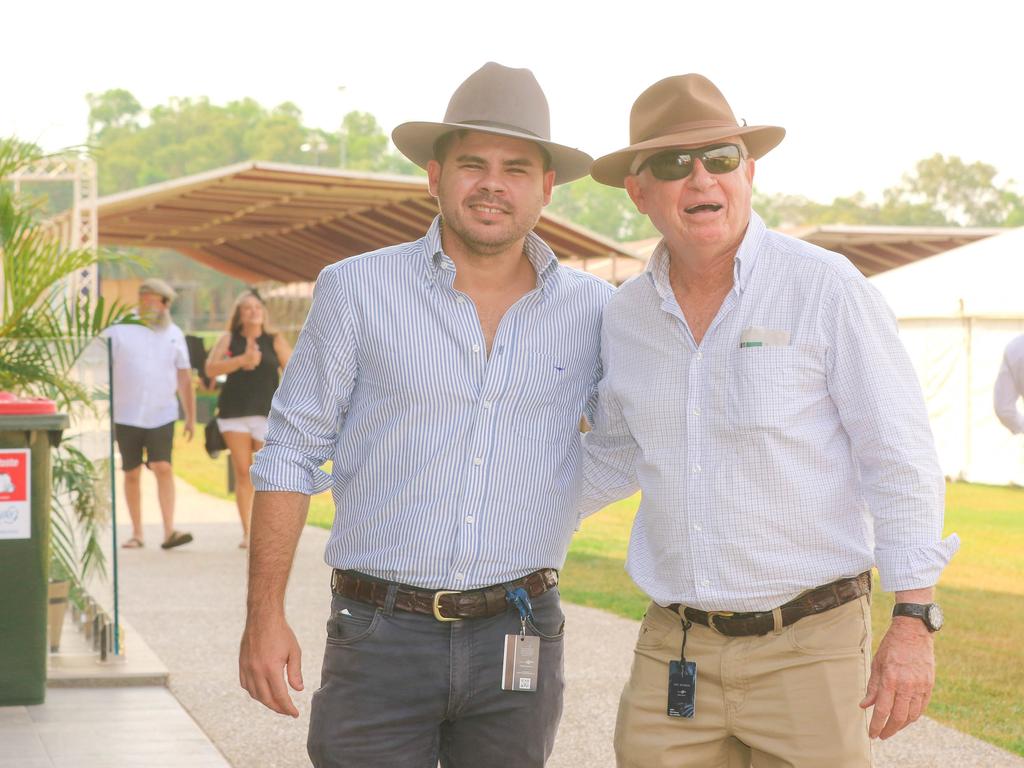 Patrick and Dwyn Delaney at the 2021 Darwin Cup Carnival Derby Day. Picture: Glenn Campbell